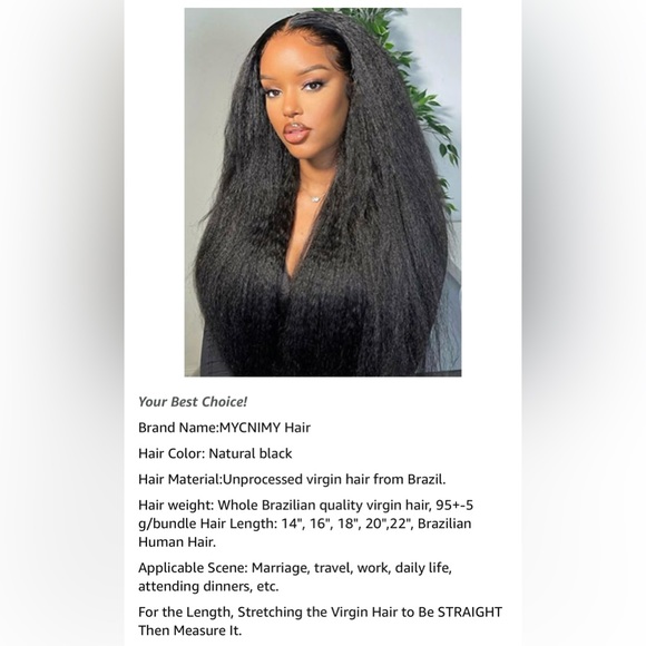 HUMAN HAIR 100g Kinky Straight Bulk Human Hair Unprocessed Brazilian No Weft 22” - Picture 7 of 16